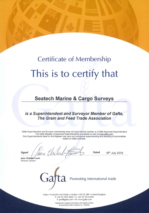 GAFTA - Membership Certificate