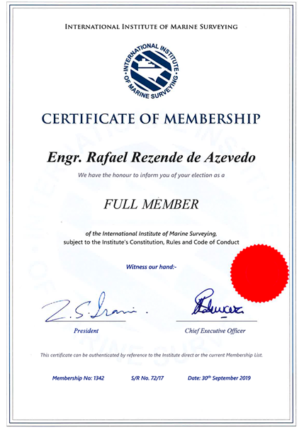 IIMS - International Institute of Marine Surveying - Membership No. 1342
